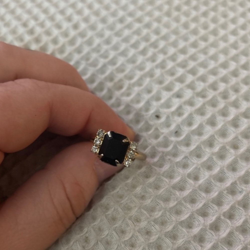 Black Adjustable Ring - image 1